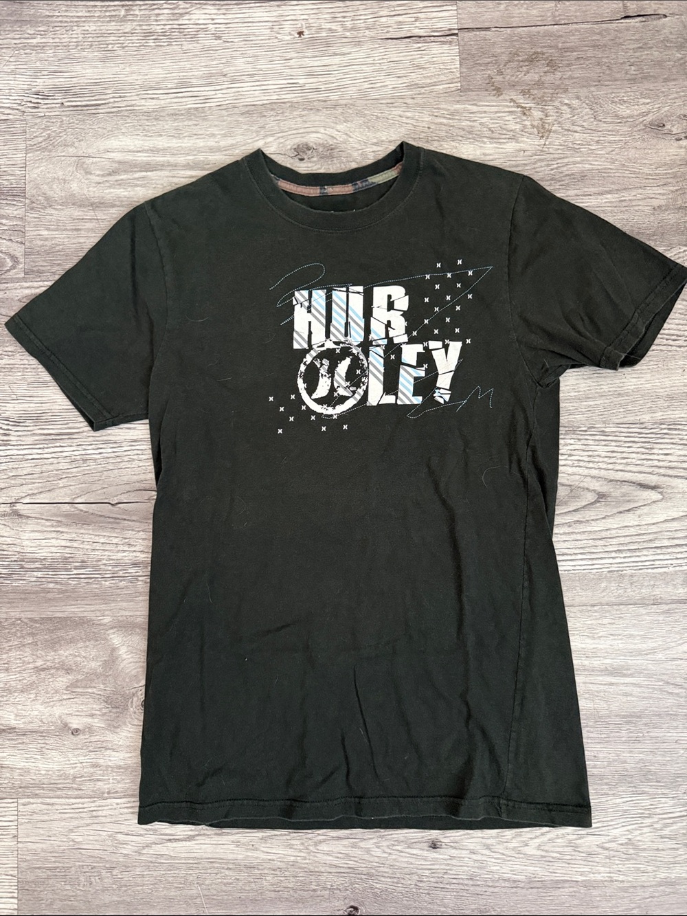 Hurley Green Short-Sleeve Graphic Tee with White Print